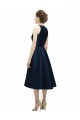 Bleu marine foncé Trapèze Licou Col bijou Satiné Courte Asymétrique Robes demoiselle d'honneur à Vendre