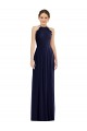 Bleu marine foncé Trapèze Licou Mousseline Longue Robes demoiselle d'honneur à Vendre