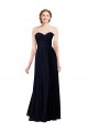 Bleu marine foncé Trapèze Mousseline Longue Robes demoiselle d'honneur à Vendre