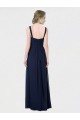 Bleu marine foncé Trapèze Mousseline Longue Robes demoiselle d'honneur à Vendre