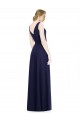 Bleu marine foncé Trapèze Mousseline Longue Robes demoiselle d'honneur à Vendre