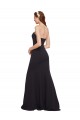 Bleu marine foncé Trapèze Sans bretelle Crêpe Stretch Longue Formelles Robes demoiselle d'honneur / Robes de soirée / Robes de bal à Vendre