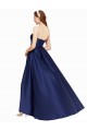 Bleu marine foncé Trapèze Sans bretelle Satiné Longue Asymétrique Formelles Robes demoiselle d'honneur / Robes de soirée / Robes de bal à Vendre