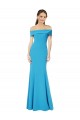 Bleu paon Fourreau Épaule Dénudée Crêpe Stretch Longue Formelles Robes demoiselle d'honneur / Robes de soirée / Robes de bal à Vendre