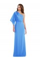 Bleu paon Trompette Crêpe Stretch Longue Robes demoiselle d'honneur / Robes de bal à Vendre