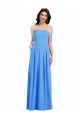 Bleu paon Trompette Sans bretelle Crêpe Stretch Longue Robes demoiselle d'honneur / Robes de bal à Vendre