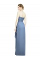 Bleu poussiéreux Fourreau Sans bretelle Mousseline Longue Robes demoiselle d'honneur à Vendre