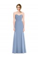 Bleu poussiéreux Sirène Sans bretelle Mousseline Longue Robes demoiselle d'honneur à Vendre
