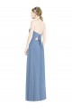 Bleu poussiéreux Trapèze Licou Mousseline Longue Robes demoiselle d'honneur à Vendre