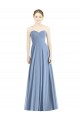 Bleu poussiéreux Trapèze Mousseline Longue Robes demoiselle d'honneur à Vendre