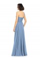 Bleu poussiéreux Trapèze Mousseline Longue Robes demoiselle d'honneur à Vendre