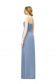 Bleu poussiéreux Trapèze Sans bretelle Mousseline Longue Robes demoiselle d'honneur à Vendre