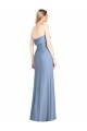 Bleu poussiéreux Trompette Sans bretelle Mousseline Longue Robes demoiselle d'honneur à Vendre