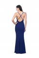 Bleu roi Fourreau Col V Crêpe Stretch Longue Formelles Robes demoiselle d'honneur / Robes de soirée / Robes de bal à Vendre