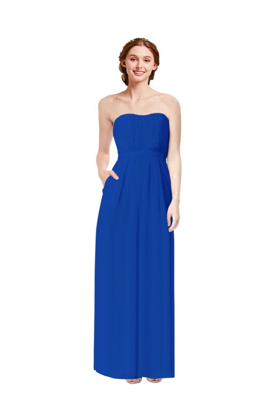 Bleu roi Fourreau Mousseline Longue Robes demoiselle d'honneur à Vendre