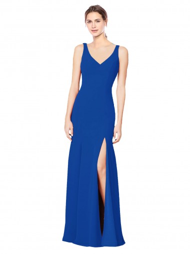 Bleu roi Fourreau Mousseline Longue Robes demoiselle d'honneur à Vendre