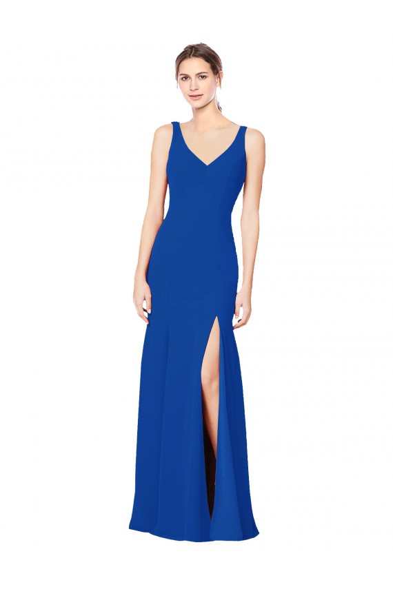 Bleu roi Fourreau Mousseline Longue Robes demoiselle d'honneur à Vendre