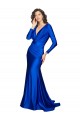 Bleu roi Sirène Col V Satiné Soyeux Longue Formelles Robes demoiselle d'honneur / Robes de soirée / Robes de bal à Vendre