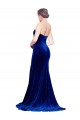 Bleu roi Sirène Sans bretelle Balayage train Velours Stretch Longue Formelles Robes demoiselle d'honneur / Robes de soirée / Robes de bal à Vendre
