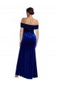 Bleu roi Sirène Épaule Dénudée Velours Stretch Longue Formelles Robes demoiselle d'honneur / Robes de soirée / Robes de bal à Vendre