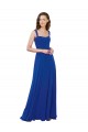 Bleu roi Trapèze Col Carré Mousseline Longue Robes demoiselle d'honneur à Vendre