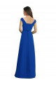 Bleu roi Trapèze Col V Mousseline Longue Robes demoiselle d'honneur à Vendre