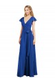 Bleu roi Trapèze Col V Mousseline Longue Robes demoiselle d'honneur à Vendre