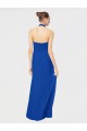Bleu roi Trapèze Licou Mousseline Longue Robes demoiselle d'honneur à Vendre