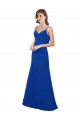 Bleu roi Trapèze Mousseline Longue Robes demoiselle d'honneur à Vendre