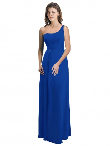 Bleu roi Trapèze Mousseline Longue Robes demoiselle d'honneur à Vendre