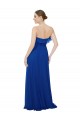 Bleu roi Trapèze Sans bretelle Mousseline Longue Robes demoiselle d'honneur à Vendre