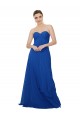 Bleu roi Trapèze Sans bretelle Mousseline Longue Robes demoiselle d'honneur à Vendre