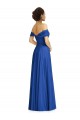 Bleu roi Trapèze Épaule Dénudée Mousseline Longue Robes demoiselle d'honneur à Vendre
