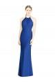Bleu roi Trompette Licou Col Haut Mousseline Longue Robes demoiselle d'honneur à Vendre