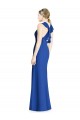 Bleu roi Trompette Licou Col Haut Mousseline Longue Robes demoiselle d'honneur à Vendre