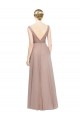 Blush Trapèze Col V Tulle Longue Robes demoiselle d'honneur à Vendre