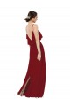 Bordeaux Fourreau Scoop Mousseline Longue Robes demoiselle d'honneur à Vendre