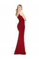 Bordeaux Sirène Col Haut Bretelles spaghetti Crêpe Stretch Longue Formelles Robes demoiselle d'honneur / Robes de soirée / Robes de bal à Vendre
