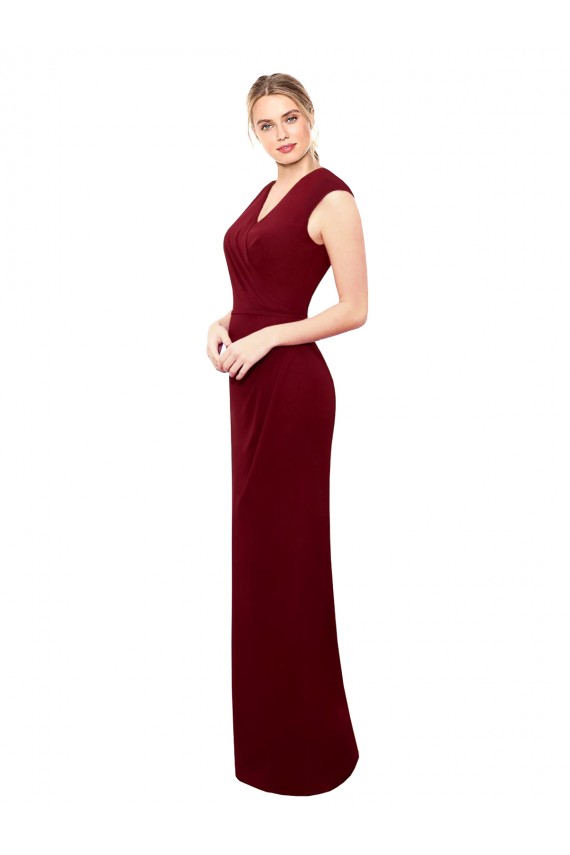 Bordeaux Sirène Col V Mousseline Longue Robes demoiselle d'honneur / Robes de bal à Vendre