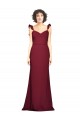 Bordeaux Sirène Sans bretelle Crêpe Stretch Longue Robes demoiselle d'honneur / Robes de bal à Vendre