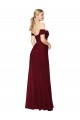 Bordeaux Sirène Épaule Dénudée Mousseline Longue Formelles Robes demoiselle d'honneur / Robes de soirée / Robes de bal à Vendre