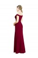 Bordeaux Sirène Épaule Dénudée Mousseline Longue Robes demoiselle d'honneur / Robes de bal à Vendre