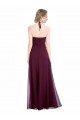 Bordeaux Trapèze Bretelles spaghetti Mousseline Longue Robes demoiselle d'honneur à Vendre