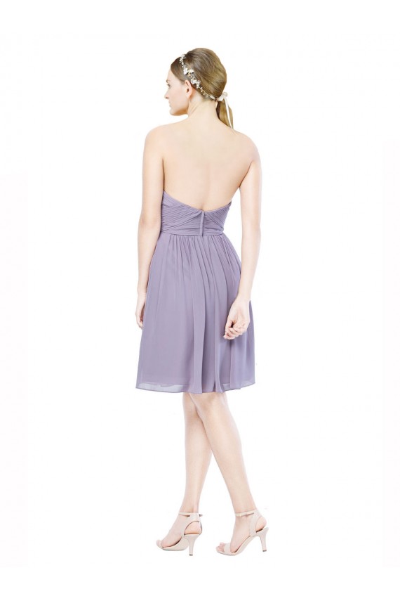 Bordeaux Trapèze Mousseline Courte Robes demoiselle d'honneur / Robes de cocktail à Vendre