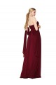 Bordeaux Trapèze Sans bretelle Mousseline Longue Formelles Robes demoiselle d'honneur / Robes de soirée / Robes de bal à Vendre