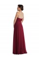 Bordeaux Trapèze Sans bretelle Mousseline Longue Formelles Robes demoiselle d'honneur / Robes de soirée à Vendre