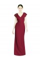 Bordeaux Trompette Col V Mousseline Longue Robes demoiselle d'honneur à Vendre