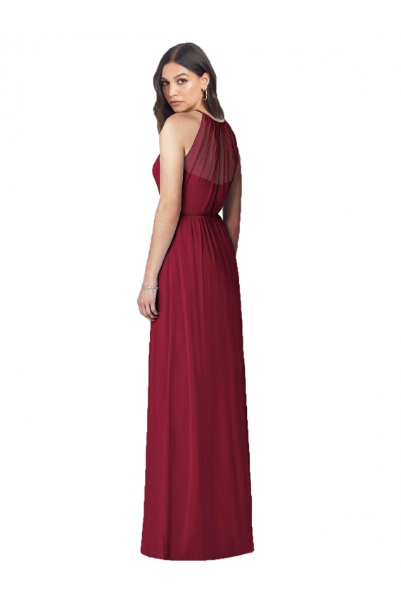 Bordeaux Trompette Licou Mousseline Longue Robes demoiselle d'honneur à Vendre