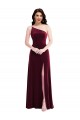 Bordeaux Trompette Velours Stretch Longue Robes demoiselle d'honneur / Robes de bal à Vendre