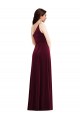 Bordeaux Trompette Velours Stretch Longue Robes demoiselle d'honneur / Robes de bal à Vendre